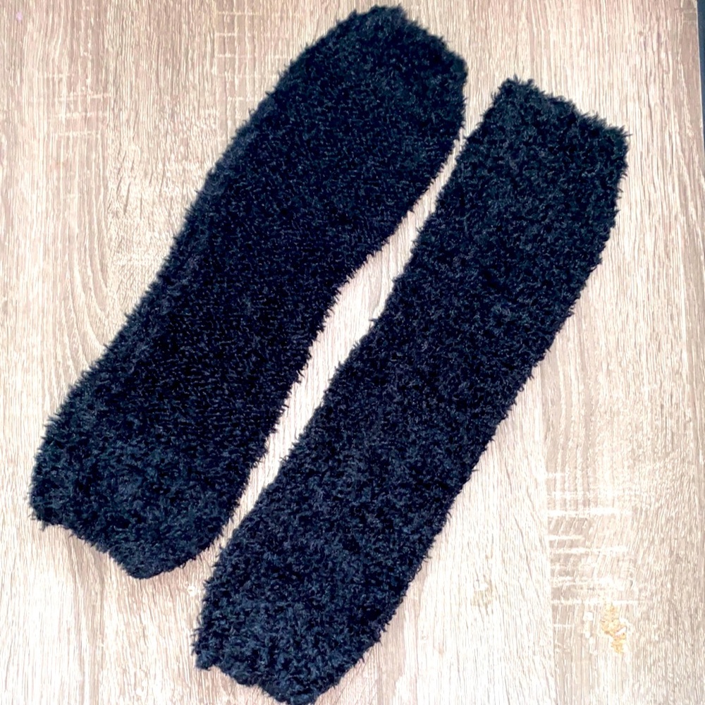 Black Faux Fur Leg Warmers Halloween Costume - Picture 1 of 4